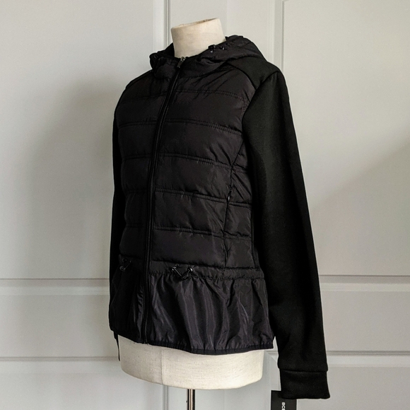 BCBGMaxAzria Jacket Puffer Hooded Zip Front Lightweight Fitted Black M NWT - Picture 10 of 15